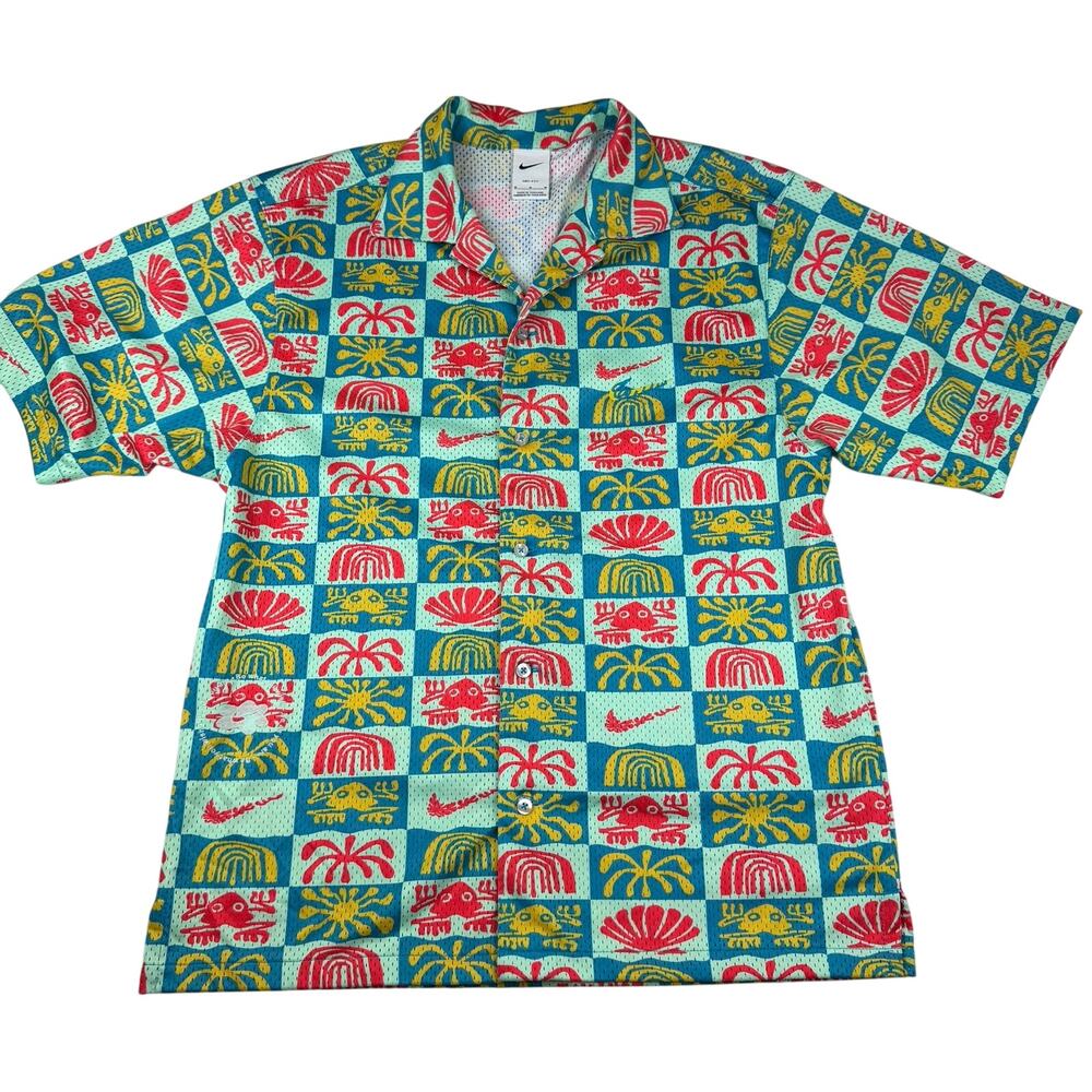 Nike Dri-FIT Hawaiian Resort Camp Button Up Shirt Size M
